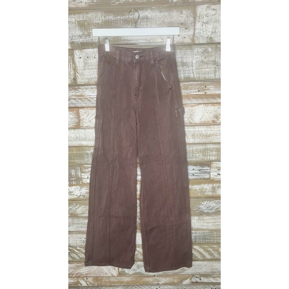 PacSun Denim - PacSun Ultra High Rise Flare Carpenter Denim Pants Size‎ 24 Brown